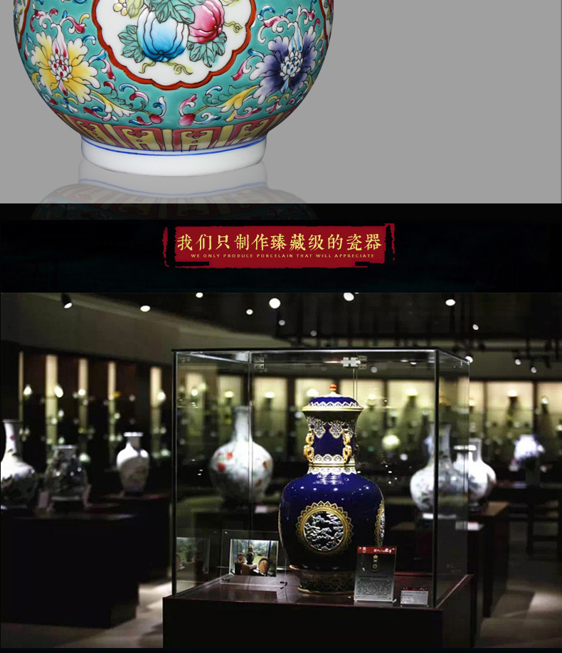 Jingdezhen ceramics, vases, antique Chinese style is classic hand - drawn pastel flowers deer head altar statute of crafts are set
