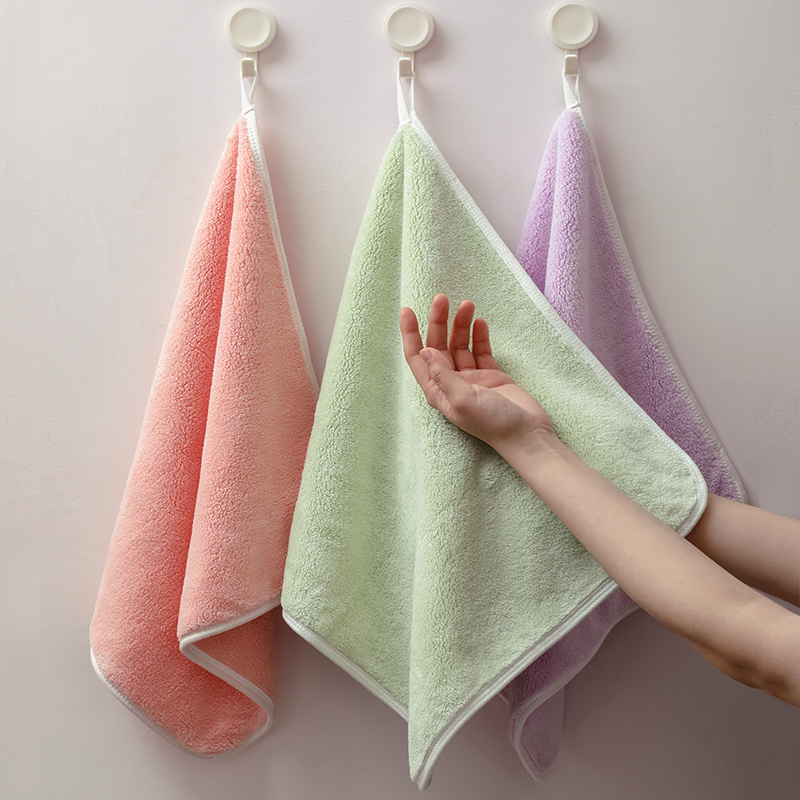 Small Square Towel, Hanging Type, Absorbent, Thick, Non-Pure Cotton, All-Cotton, for Children and Babies, Face and Hand Towel, Household, Women'S, Square Shape