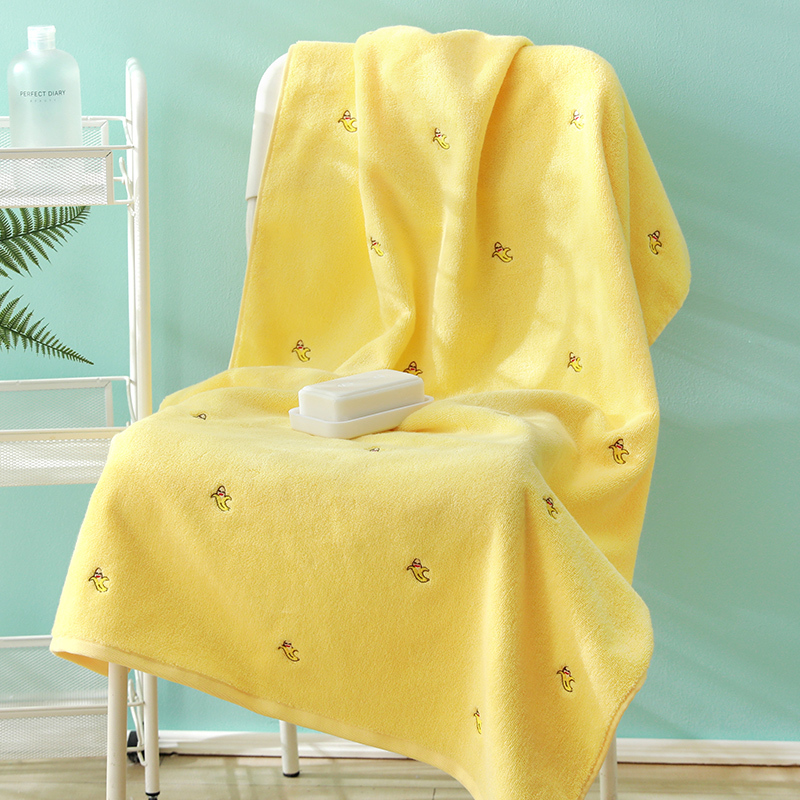 Bath Towel for Home Use, Pure Cotton, Absorbent, for Women and Men, Bathing, Students, Adults, Yellow, Not Easy to Shed, 2026 New Model