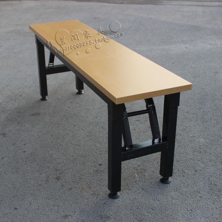 Special steel wood folded long bench locker room bench outdoor leisure bench stainless steel solid wood bench