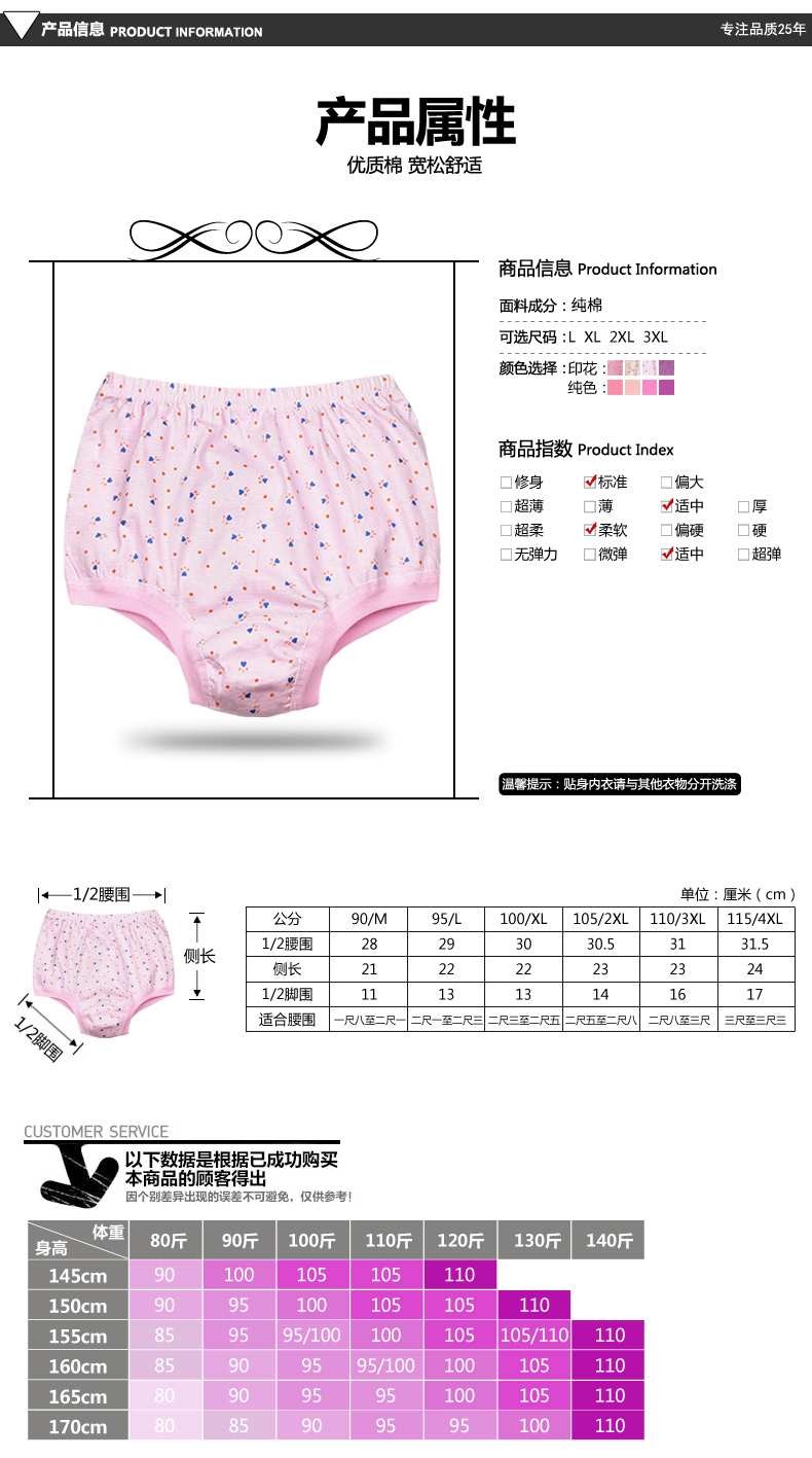 Quần lót nữ trung và già áo cotton cao eo XL lỏng lẻo cộng với mẹ béo bộ đồ lót nữ de thương