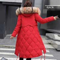 Áo chống mùa đông mới quần áo cotton nữ kích thước lớn dài trên đầu gối áo khoác cotton mỏng áo khoác cotton dày - Bông áo phao dài nữ