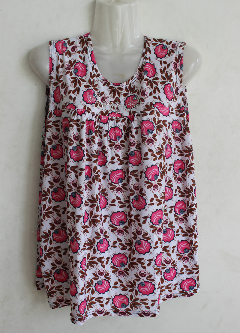 Mùa hè mới trung niên vest của phụ nữ T-Shirt mẹ mặc không tay T-Shirt áo sơ mi nhỏ lỏng kích thước lớn người già vest mẫu đầm nhung tuổi trung niên