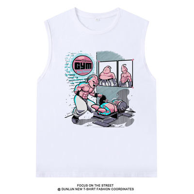 Pai Da Xing Mo Ren Bu Ou fitness vest for men, loose sporty anime sleeveless T-shirt, trendy brand pure cotton waistcoat