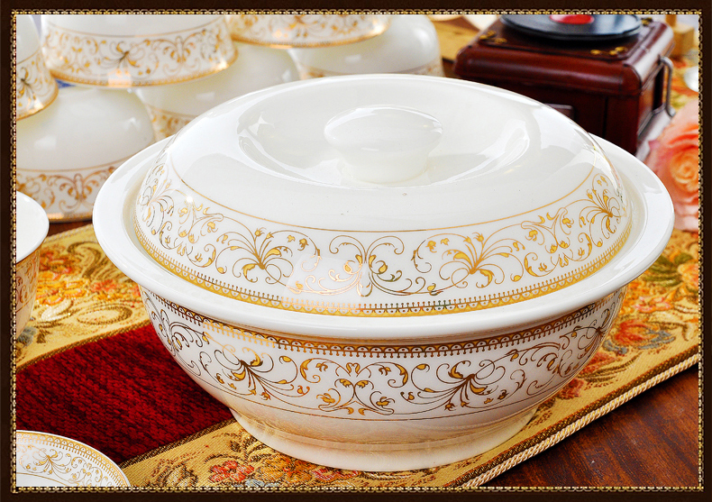 Dishes suit household jingdezhen European - style ipads porcelain tableware ceramics dinner set bowl chopsticks plate combination of Chinese style