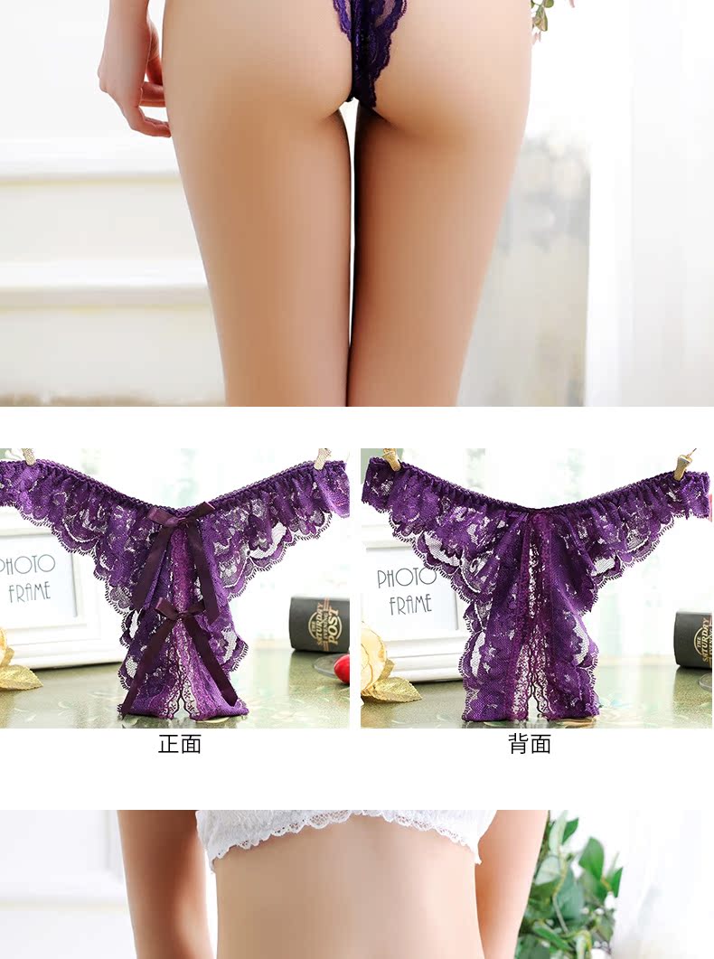 Quần áo gợi cảm của người đàn ông đồ lót nữ mùa hè vải ren trong suốt căng không có dấu vết eo thấp gợi cảm quyến rũ T quần quần lót cạp cao