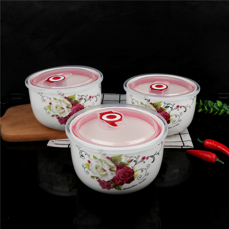 Preservation bowl three - piece rainbow such as bowl with cover mercifully deepen ceramic bowl of instant noodles household tableware special - purpose microwave lunch box