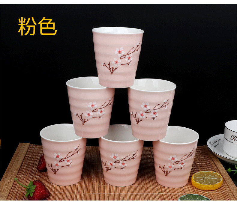 Color ceramic drinking a cup of tea cups of coffee cup six pack glass juice cup creative household FangZhi cup soya - bean milk cup