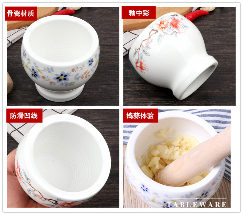 Kitchen ceramic dao garlic machine pressure garlic garlic cylinder household ceramics a mortar manually garlic son masher dao pot cup