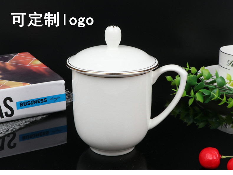 Up Phnom penh zhongnanhai ipads porcelain cover cup white ipads China cups can be customized logo and meeting guest cup office a cup of tea cups