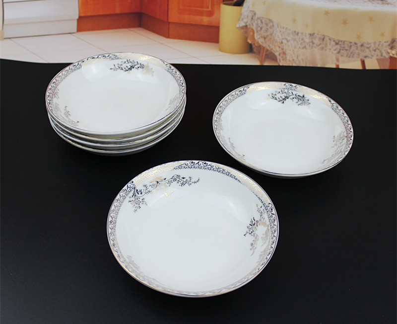 Swan lake, people 's livelihood industry tableware 5 "eat dish of gold and silver edge vine porcelain dish dish vinegar dumplings disc of small dish