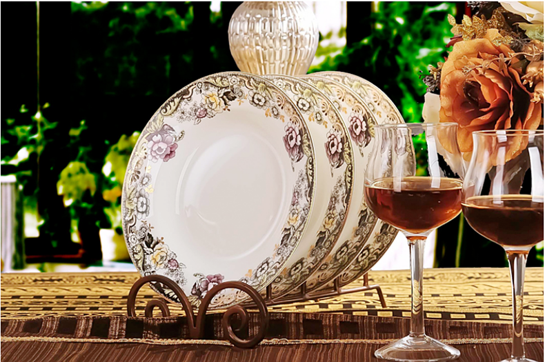 Package YouMin born English rose 26 head 35 tableware ceramics tableware suit dishes spoon dishes gift box