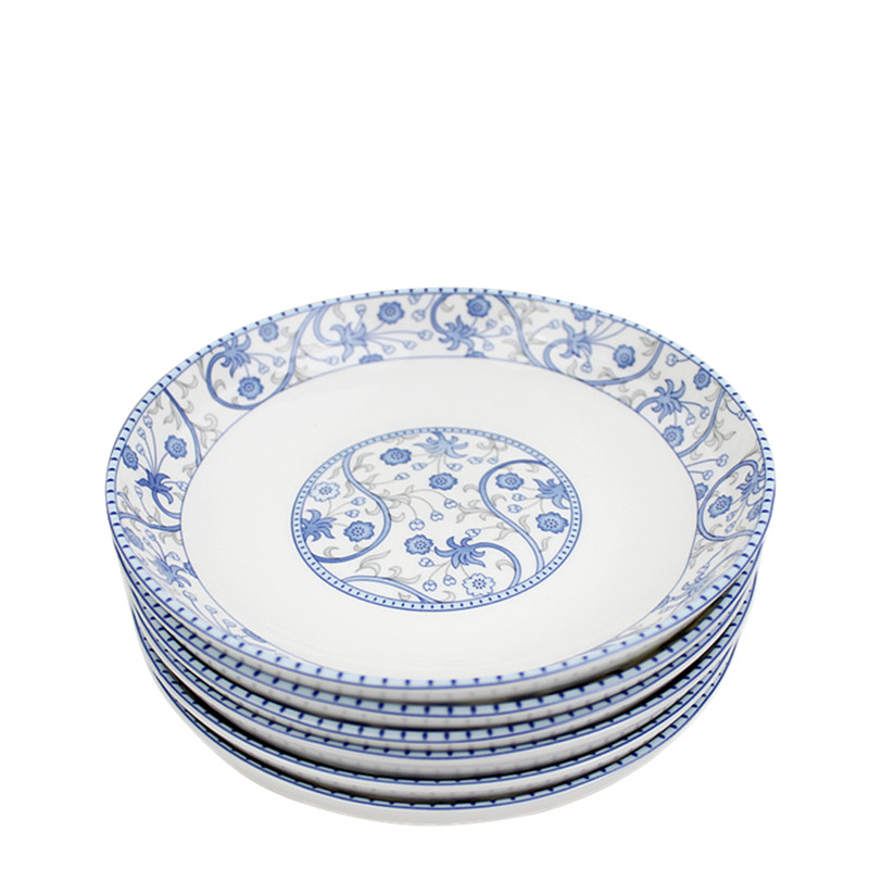 The livelihood of The people to both lotus bloom FanPan 7 inches deep dish 8 inch plate elegant light blue made pottery porcelain tableware glaze