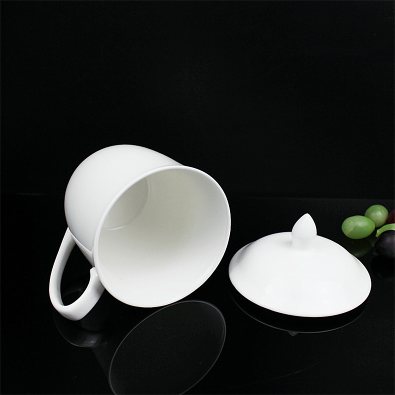 Arst/ya cheng DE white office cup Bai Yinhe cup fine ceramic cup with lid cup cup and meeting