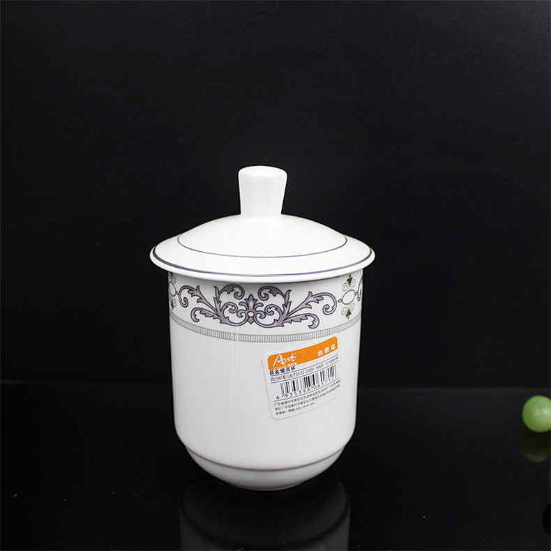 Arst/ya cheng DE white office cup Bai Yinhe cup fine ceramic cup with lid cup cup and meeting