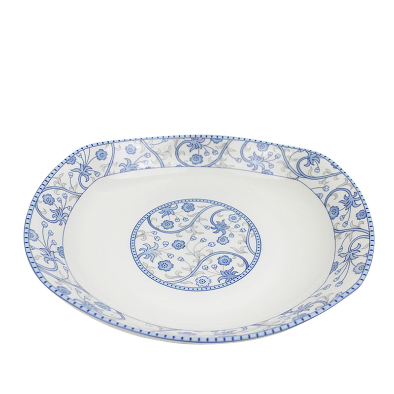 The livelihood of The people to both lotus bloom of ship plate in 9 inches long plate elegant light blue made pottery porcelain tableware glaze