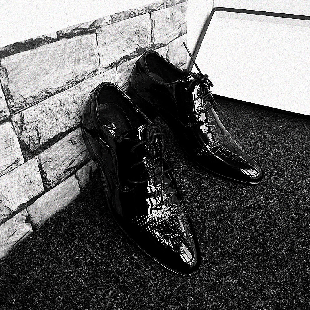 Youth suit men's shoes spring and autumn 2019 new trendy shoes all-match bright leather shoes men's formal leather shoes men's trend