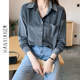 Shirt women's 2022 autumn new Hong Kong flavor retro chic Korean gentle style corduroy thin long-sleeved top trendy