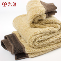 Lamb velvet warm pants mens wool pants womens cotton pants autumn and winter velvet pants middle-aged autumn pants wool pants double thickness