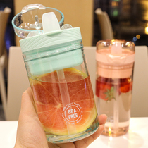 Korean version with graduated plastic suction tube Cup duckbill Cup adult pregnant woman large capacity portable water Cup outdoor hand Cup