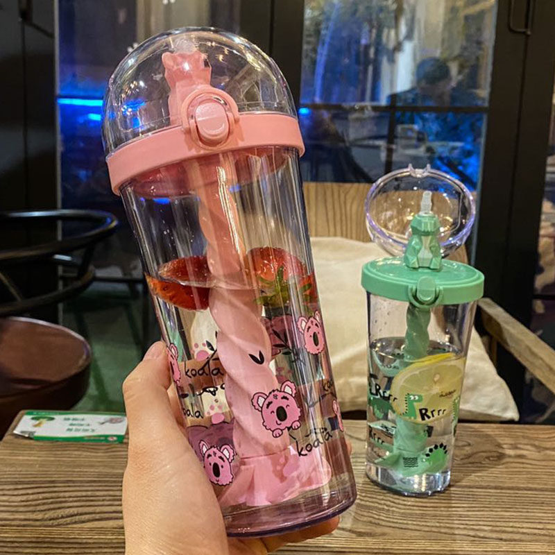 Fumbling water glass minimalist freshener Creative Personality Trendy Plastic Accompanying Cup Milkshake Student Manual Stirring Cup