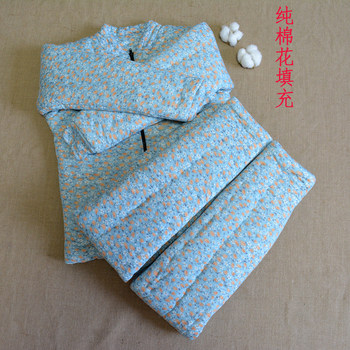 Cotton mid-length ethnic style slim handmade cotton jacket and cotton trousers Cotton mid-length ethnic style slim handmade cotton jacket and cotton trousers