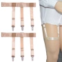 Áo sơ mi nam chống nhăn chống trượt cố định áo sơ mi kẹp đùi vòng garter nylon da nam và dây đeo của phụ nữ dây nịt bít tất phối ren nơ đen