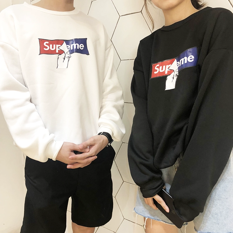 Áo len đôi mùa thu 2018 mới buông thả Hàn Quốc bf phong cách Harajuku ulzzang hoang dã khí chất mùa thu