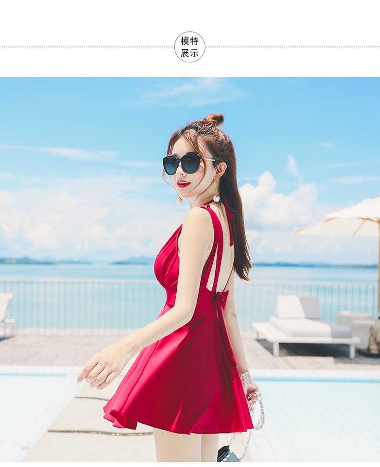 Bạn mặc đồ bơi nữ ngực nhỏ bảo thủ tập hợp váy một mảnh che bụng bằng thép tấm phiên bản Hàn Quốc của áo tắm nữ mùa xuân áo tắm - Bộ đồ bơi One Piece bộ đồ bơi liền thân