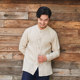 Linen shirt men's long-sleeved loose Chinese style men's stand collar top cotton and linen casual men's solid color large size shirt