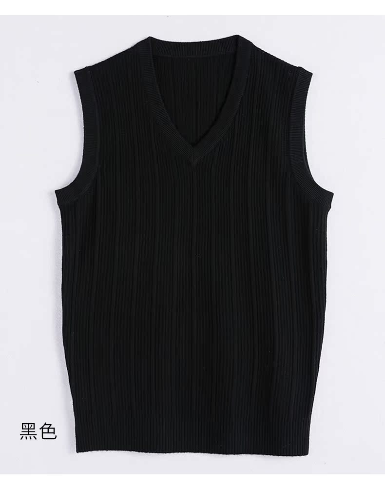 Safari len vest nam v-cổ dày cỡ lớn mùa thu và mùa đông nam áo len vest trung niên vest màu rắn áo len không tay