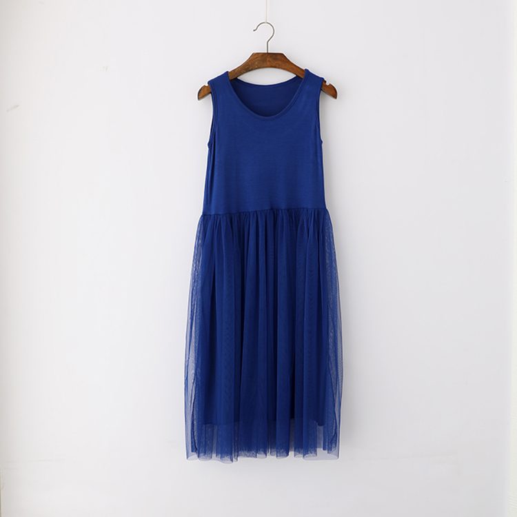 Mùa thu mới modal dài tay váy sling váy dài eo cao lưới lưới váy cỡ lớn váy nữ mùa hè váy dài xẻ tà