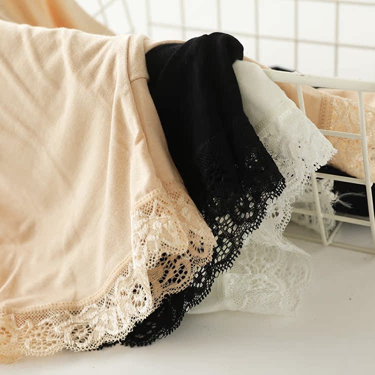 Quần an toàn chống ánh sáng mùa hè nữ mới mặc ren cỡ lớn ba điểm bảo hiểm quần short không có dấu vết mỏng xà cạp quần jean ngắn nữ