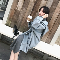 Áo choàng hai mặt áo choàng len trùm đầu nữ dài phần lỏng lẻo phiên bản Hàn Quốc 2018 mới Sen Sở Hepburn áo khoác nữ đẹp