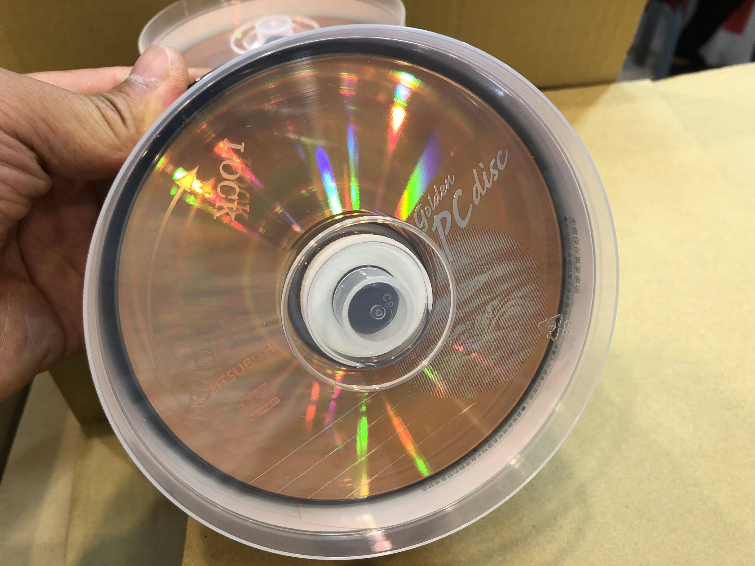 Taiwanese Produce Mitsubishi CD Burning Disc Planet Edition Platinum CD-R 50 Pieces Blank Music CDs Yellow Face Barrel