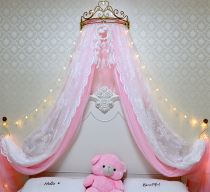 Bed Curtain Bed Mantle Children Princess Wind Mosquito Nets Integrated Chinese Style Home Bedroom Au Style Teenage Girl Hearts Beauty Crown Shelf