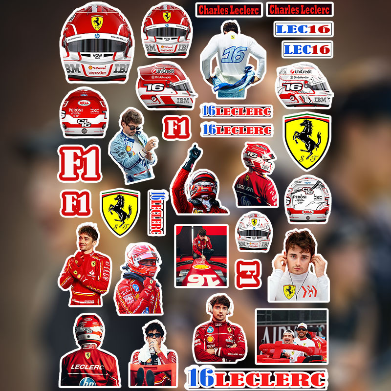 F1 Merchandise Charles Leclerc Stickers New Season Ferrari Team Merchandise for Decorating Phones, Computers, and Tablets