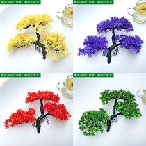 Fausse fleur unique plante simulée dintérieur et dextérieur bonsaï de bienvenue faux arbre de pin décoration de plante verte fleur en plastique arrangement floral petits ornements