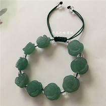 Xinjiang Jinsi Jade Gobi Three Color Gems Light Green Dongling Jade Rose Jade Bracelet Simple Joker Women