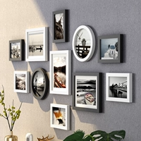 Черно -белая смесь и совпадение+черно -белый ландшафт (версия круглой рамы)