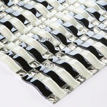 Crystal glass golden yellow arched mosaic living room TV background wall sticker bathroom