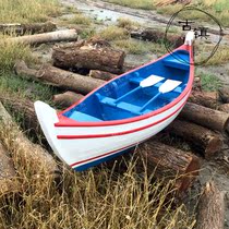  European-style wooden boat Decoration boat Photography prop boat Antique wooden boat Park Real estate landscape flower boat Hand-rowed fishing boat