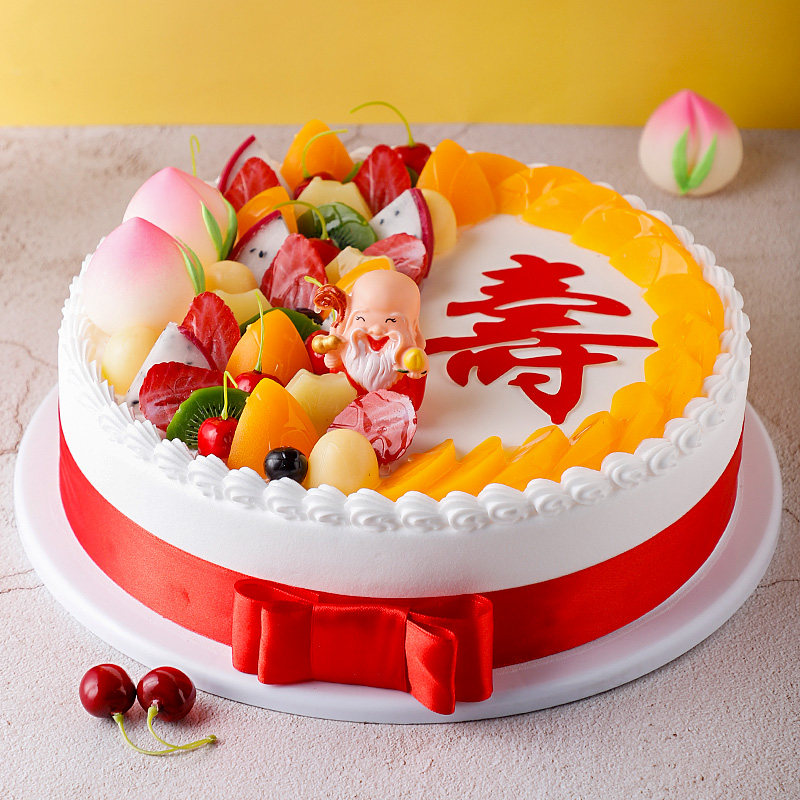 Wish Birthday Old Fruit Cake Model Emulated 2022 New Plastic Fake Cake Samples