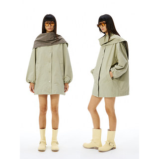 TDDP 高智Barnfit 可拆卸围脖风衣外套女2025新款秋宽松防风大衣