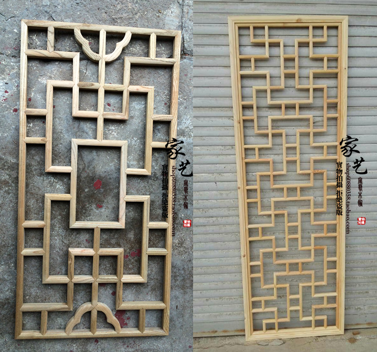 East Yang Wood Carvings Chinese Aisle Solid Wood Flower Lattice Lampshades Antique Door Window Suspended Ceiling Gaffle Ceiling Modern Background Wall Pendant