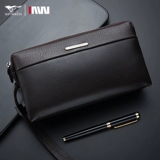 Septwolves, длинная кожаная сумка с петлей на руку с молнией, маленькая сумка клатч, воловья кожа, коллекция 2023, из натуральной кожи