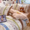 Cartoon Four-Piece Bedding Set, Pure Cotton, 2026 New Style, Duvet Cover, Fitted Sheet, Student Dormitory Bed Sheet Three-Piece Set 4