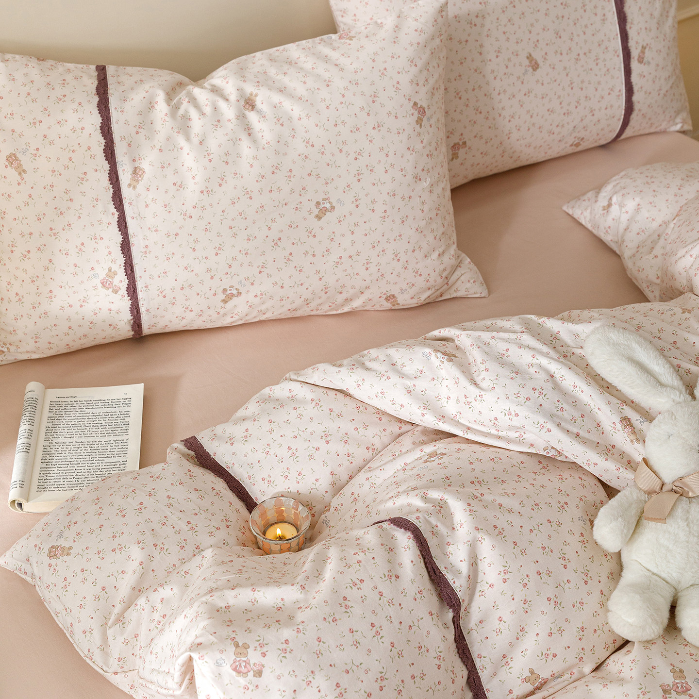 2026 New Pastoral Style All-Cotton Bedding Four-Piece Set 100% Pure Cotton Fresh Style Duvet Cover Dormitory Bed Sheet Three-Piece Set 4