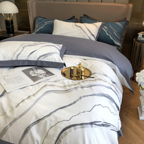 60 long-staple cotton four-piece set cotton pure cotton 100 simple modern wind bed sheet duvet cover hotel bedding cover 4