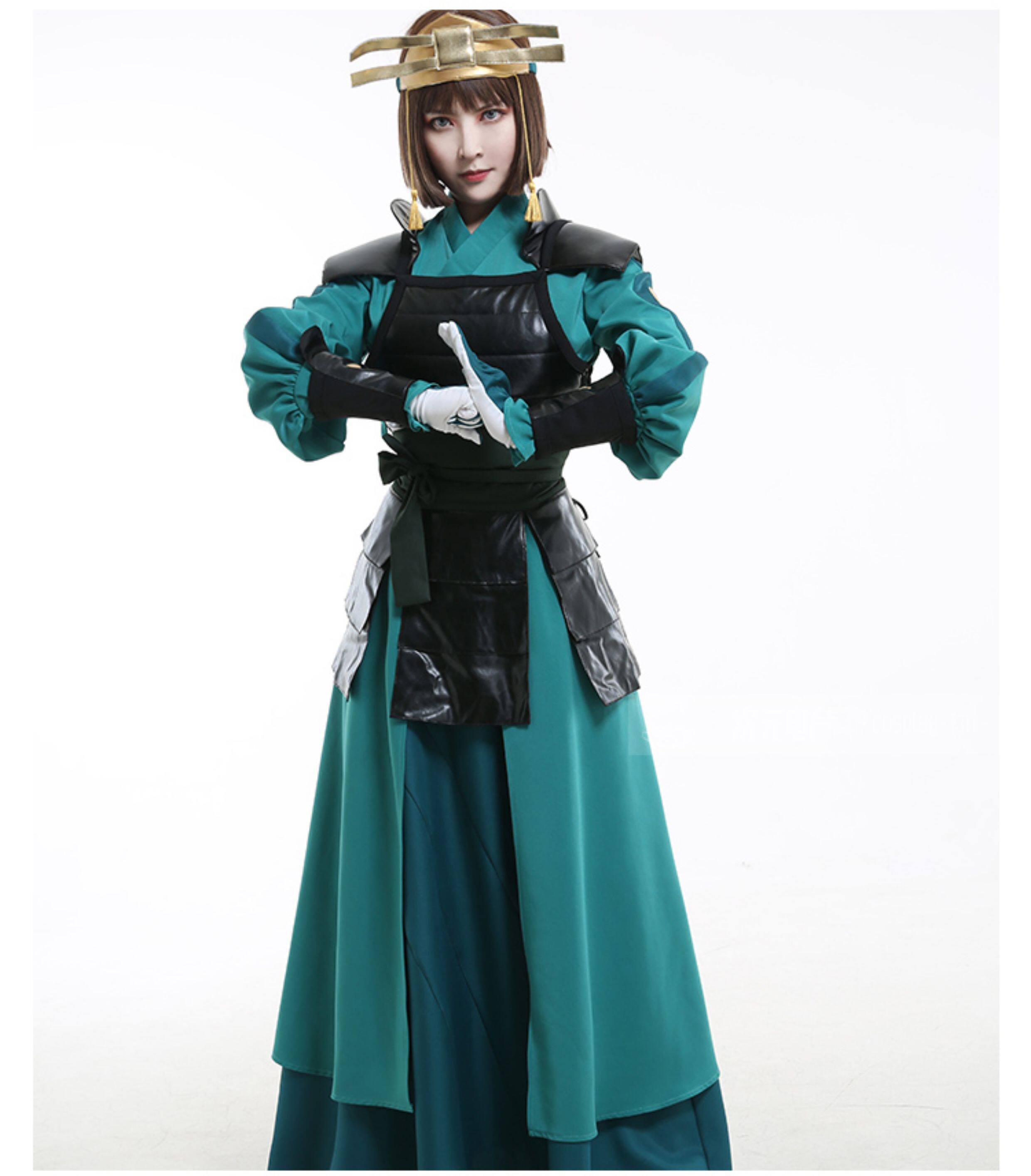 Avatar The Last Airbender Suki Green Kyoshi Warrior Cosplay Costume